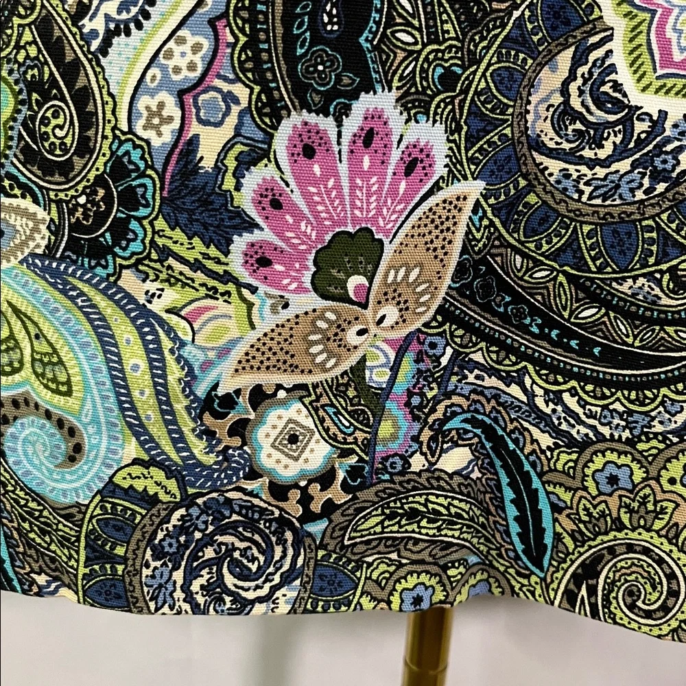 Talbots Multicolor Floral Paisley Print A-Line Cotton Skirt
